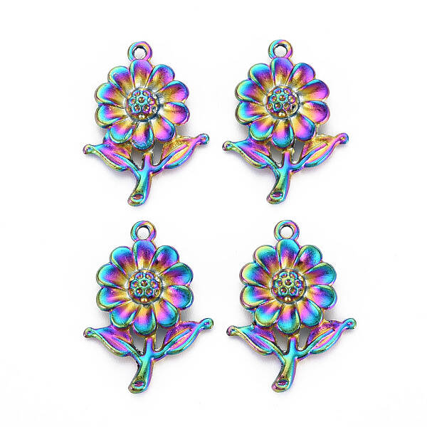 Rainbow Color Alloy Pendant Rhinestone Settings