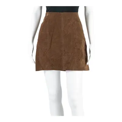 COLLECTION PIMKIE Faux Suede Womens Straight Skirt Brown Short Viscose UK 8