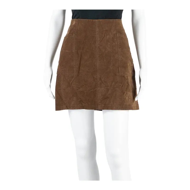 COLLECTION PIMKIE Faux Suede Womens Straight Skirt Brown Short Viscose UK 8