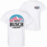 Red White and Busch Light T-Shirt, 4th Of July  Graphic Tee, Classic Fit Streetwear for Men, Patriotic Summer Style, Unisex C...