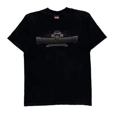 Wisconsin Harley Davidson Graphic T-Shirt - Large Black Cotton