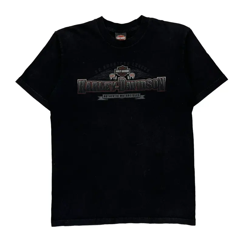 Wisconsin Harley Davidson Graphic T-Shirt - Large Black Cotton