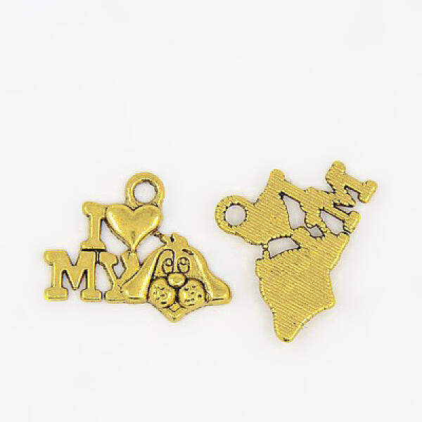 Tibetan Style Alloy Puppy Pendants
