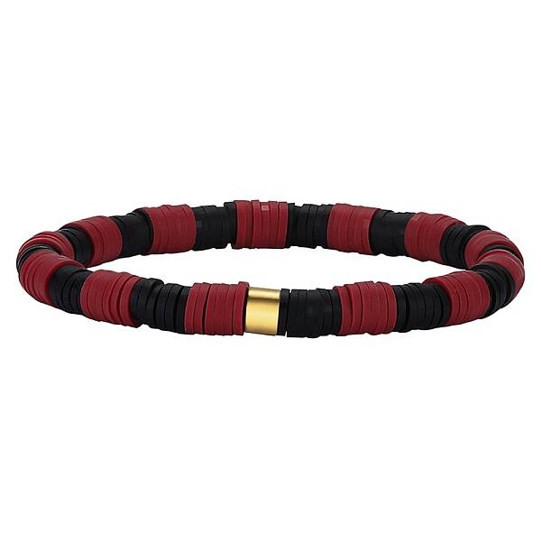 Polymer Clay Heishi Surfer Stretch Bracelet with 304 Stainless Steel Beaded