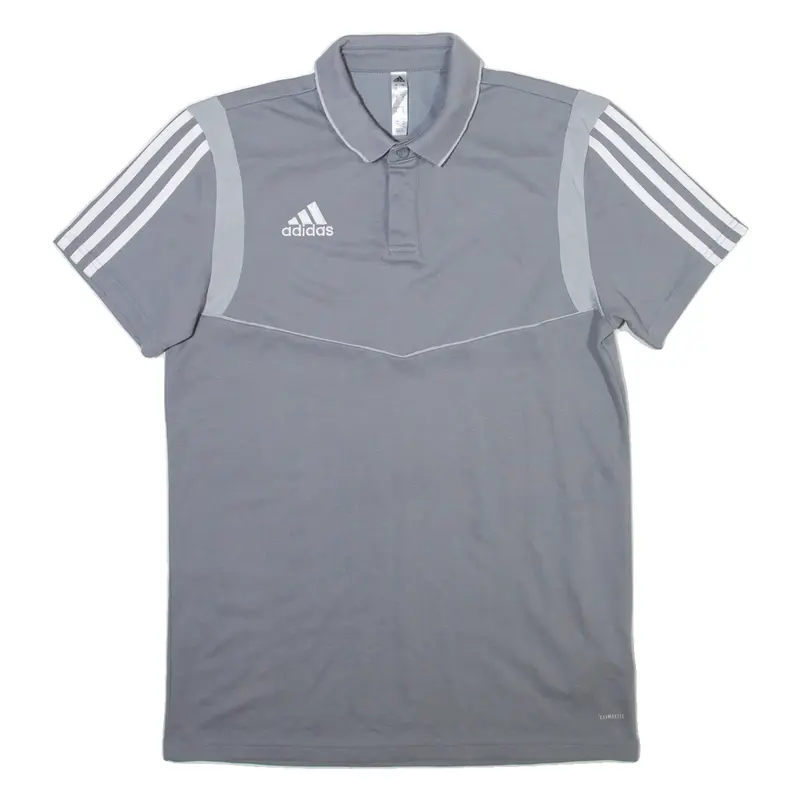 ADIDAS Mens Polo Shirt Grey S