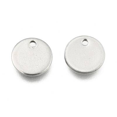 Tarnish Resistant 304 Stainless Steel Stamping Blank Tag Flat Round Charms Pendants