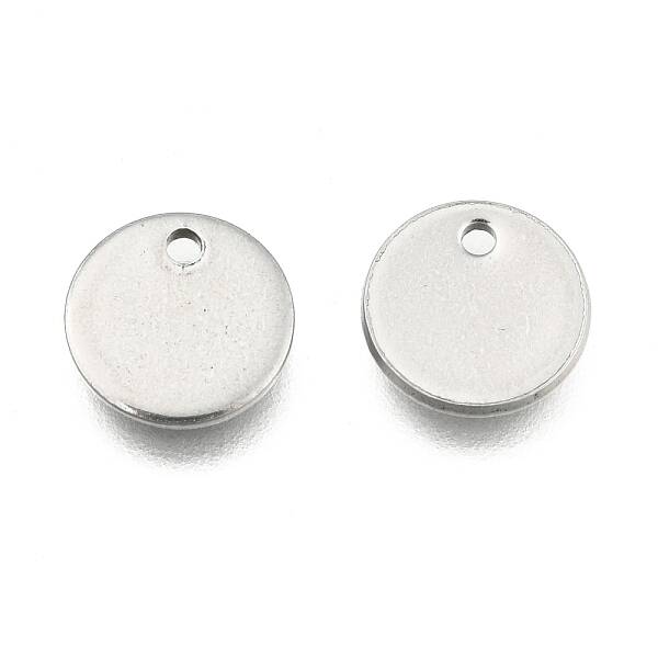 Tarnish Resistant 304 Stainless Steel Stamping Blank Tag Flat Round Charms Pendants