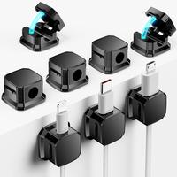 8 Pack  Cord Organizer, Cord Holder for Nightstand,Desktop Multipurpose   Clips for Organizing Desk,Nightstand and  (Black)