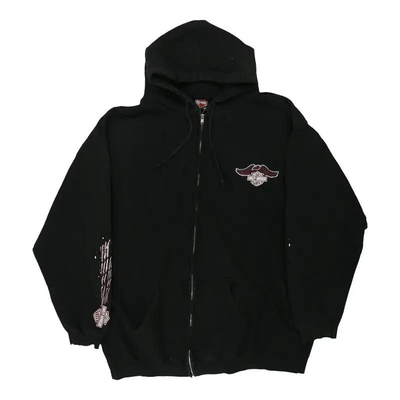 Harley Davidson Graphic Hoodie - 3XL Black Cotton