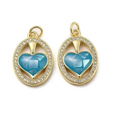 Brass Micro Pave Cubic Zirconia Pendants