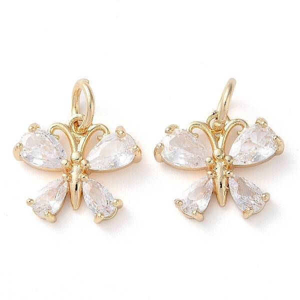 Rack Plating Brass Micro Pave Clear Cubic Zirconia Chrams