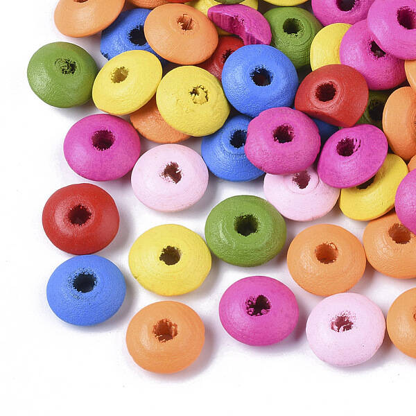 Spray Painted Natural Maple Wood Beads
