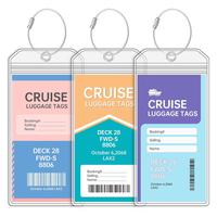 Essential Luggage Tags for Cruises, Retractable Badge Holders, Transparent Luggage Tags, Cruise & Travel Identification Badge...