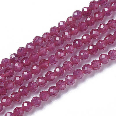 Lab Grown Red Corundum Beads Strands