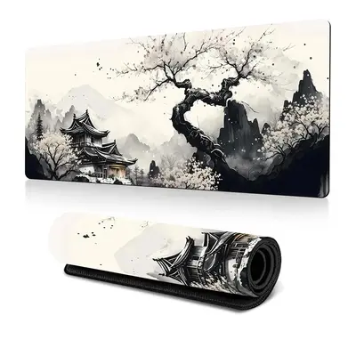 Ancient Outdoor Landscape Pattern Extended Mouse Pad, 1 Count Rectangle Gaming Mouse Pad, Office Desk Decorative Keyboard Mat...