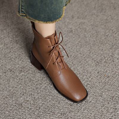 CHIKO Adriel Square Toe Block Heels Ankle Boots
