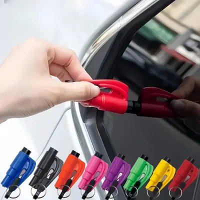 2 in 1 Car Emergency Escape Tool, Window Breaker, Portable Glass Breaker, Keychain Cutter, Emergency Escape Tool for Car Mot...