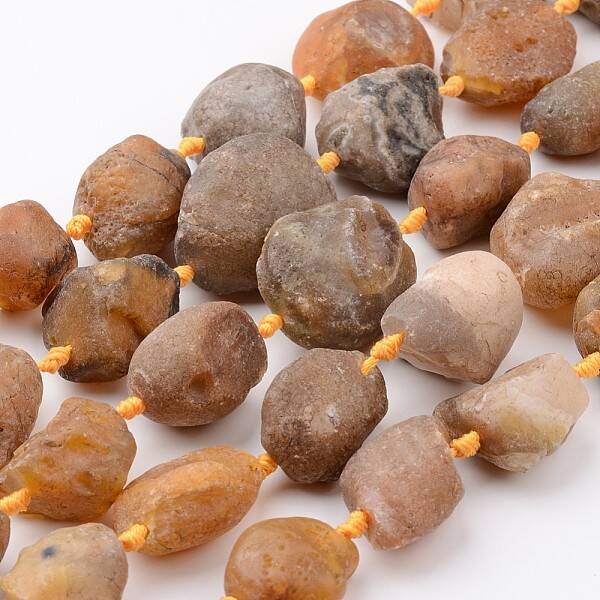 Raw Rough Natural Yellow Botswana Agate Beads Strands