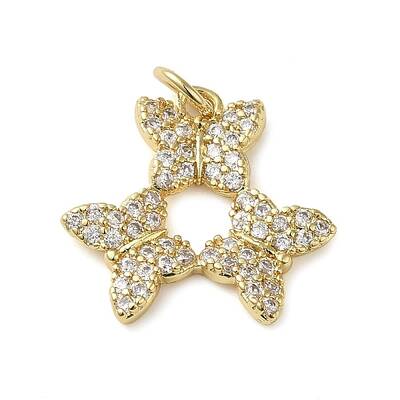 Brass Micro Pave Clear Cubic Zirconia Pendants