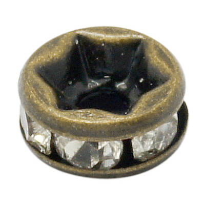 Brass Rhinestone Spacer Beads