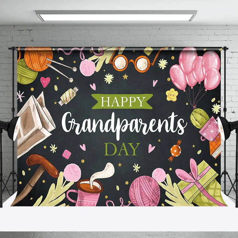 Aperturee Painted Old Man Items Happy Grandparents Backdrop - Aperturee