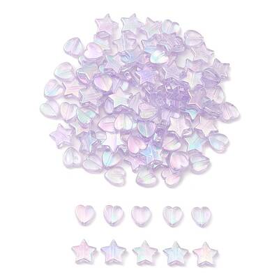 100Pcs 2 Style Eco-Friendly Transparent Acrylic Beads