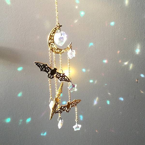 Halloween Bat & Moon Alloy Hanging Ornaments