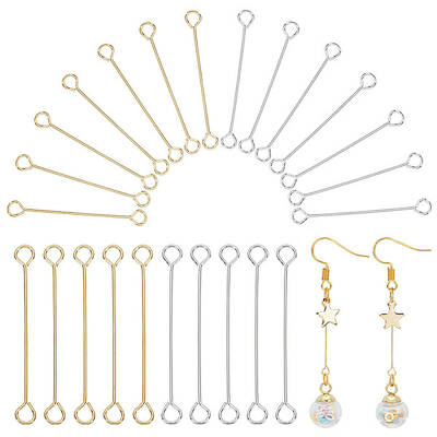 100Pcs 2 Colors Brass Eye Pins