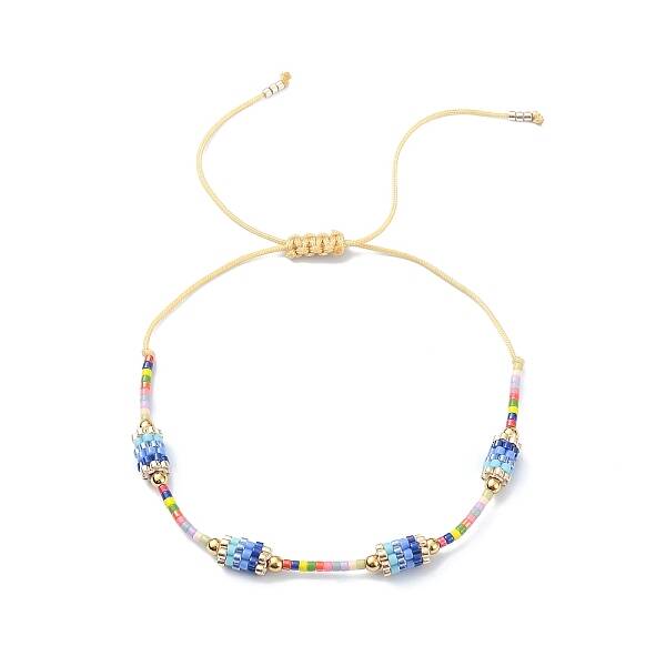 Glass Seed Column Link Bracelet