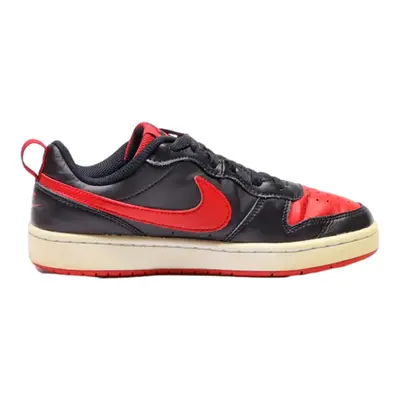NIKE Court Borough 2021 Sneaker Trainers Black Leather Boys UK 5