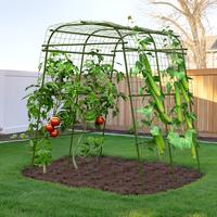 HIRALIY Garden Arch Trellis for Climbing Plants, Metal Cucumber Trellis, Arch Tunnel for Tomato Grape Vine Vegetables, Plant ...