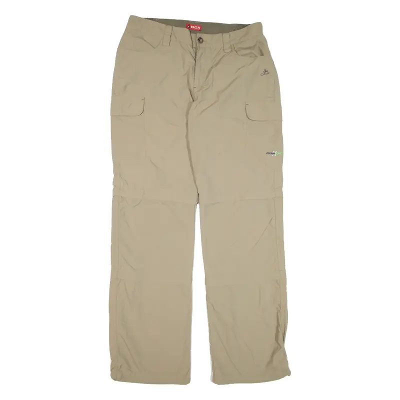 OCK Cargo Zip-off Trousers Beige Relaxed Straight Womens W30 L31
