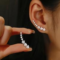 2-pc of 1 Pair Splicing and Support Cute, Exquisite, Elegant Silver Flower Star Earrings for Women, Hypoallergenic, Suitable ...