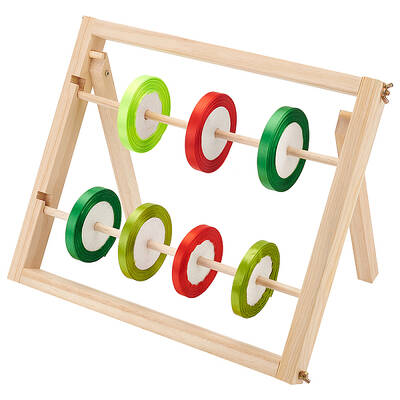 2-Tier Wooden Craft Ribbon Organizer Storage Rack