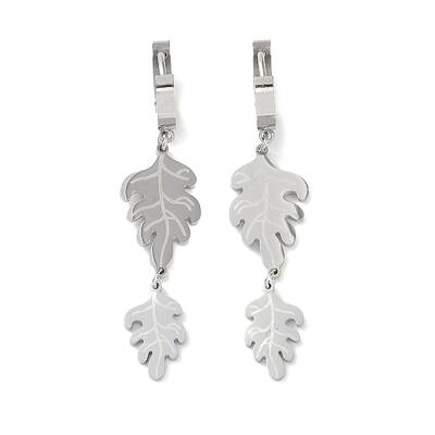 Non-Tarnish Leaf 304 Stainless Steel Dangle Earrings