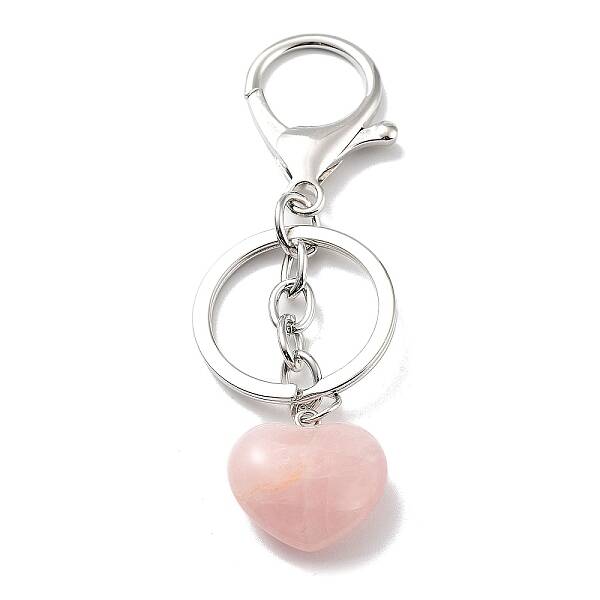 Natural Rose Quartz Keychain