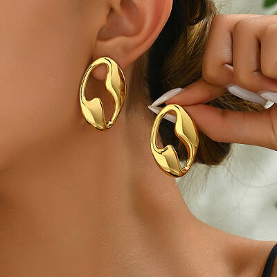 Geometric Stainless Steel Stud Earrings for Women