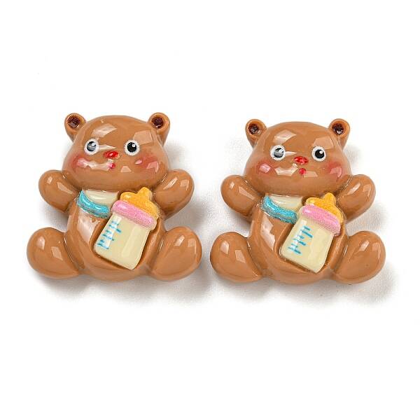 Bear Theme Opaque Resin Cabochons