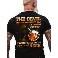 3D Printed Men's Tee - Short Sleeve Casual Crew Neck Beer T-shirt for Summer Outdoor Activities