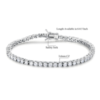 GEMSME 3-6MM Cubic Zirconia Tennis Bracelet for Men Woman Classic Barcelets Anniversary Birthday Engagement Gift