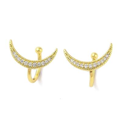 Moon Brass Cuff Earrings