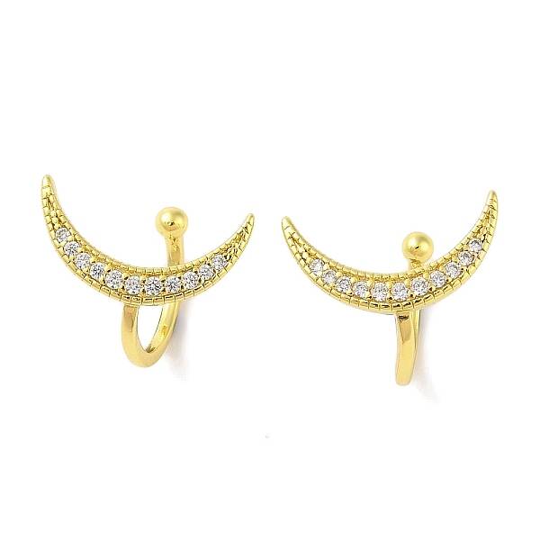 Moon Brass Cuff Earrings