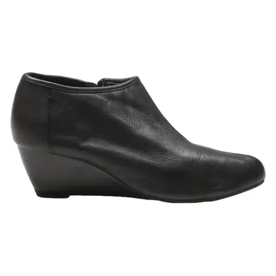 CLARKS Ankle Boots Black Leather Womens UK 6
