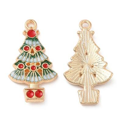 Light Gold Tone Alloy Enamel Pendants