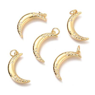 Brass Micro Pave Clear Cubic Zirconia Pendants
