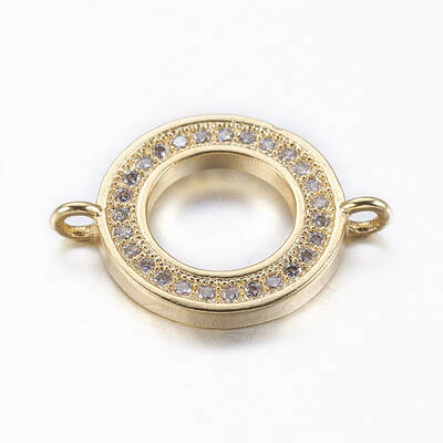 Brass Micro Pave Cubic Zirconia Links