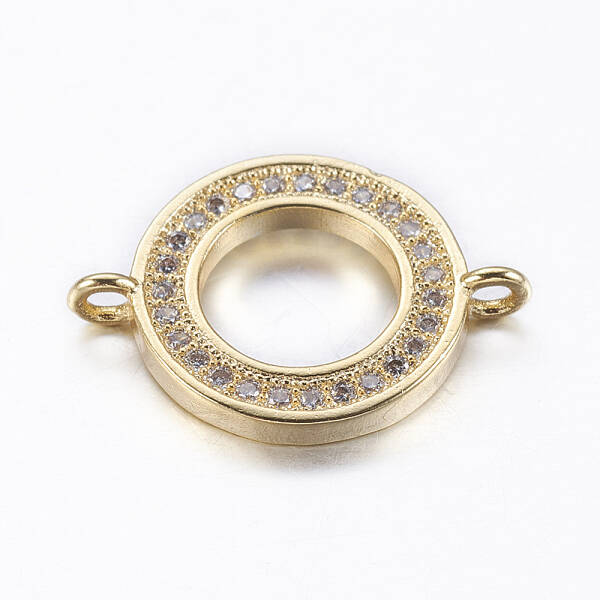 Brass Micro Pave Cubic Zirconia Links