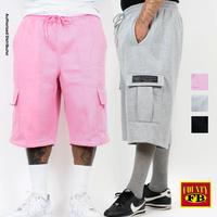 FB County Men's Heavyweight Cargo Shorts FBCOUNTY Plain Fleece Shorts 6 Pockets Loose Fit Casual Sweat Shorts Hip Hop Harem (...