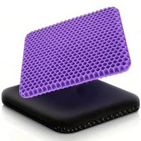 Gel seat cushion, double-thick egg gel cushion with non-slip cover, breathable honeycomb design for pressure and back pain re...