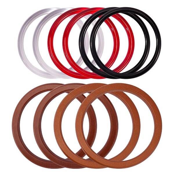 10 Pcs 5 Styles ABS Plastic Ring Shape Purse Handle